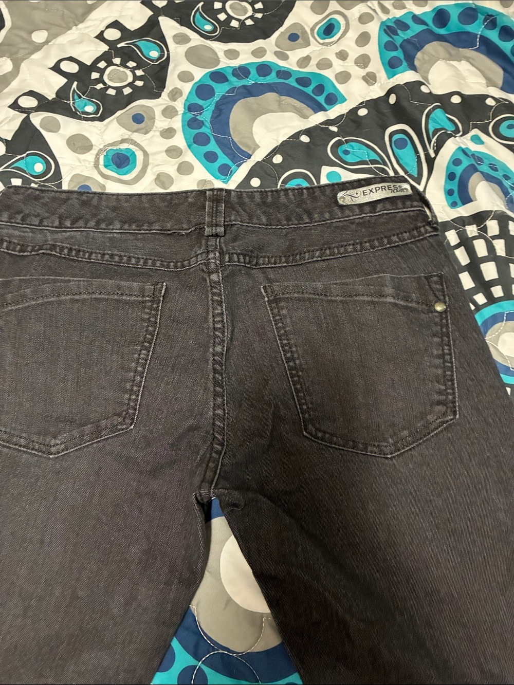 Express Black Wide Leg Flare Jeans - Picture 9 of 12